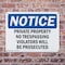 Signmission Private Property No Trespassing Violators OSHA Notice Sign, Plastic, 10in W x 7in L, 2PK OS-2PACK-NS-P-710-L-17856 - alternate 4